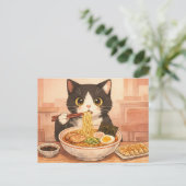 Ramen-Katz-Postkarte Postkarte (Stehend Vorderseite)