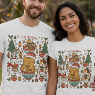 Ramen-Kätzchen und festliche Feiertagsstimmung T-Shirt