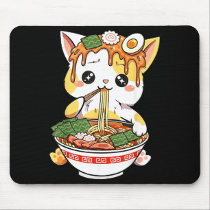 Ramen-Katze Design Kawaii Stil Lustige japanische  Mousepad
