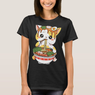 Ramen-Katze Design Kawaii Stil Lustige Japanische T-Shirt