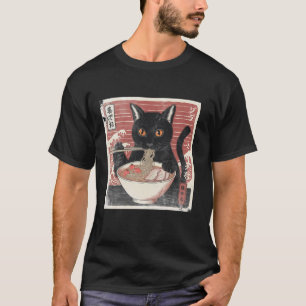 Ramen-Katze Japanische Vintage-Kunst Anime-Liebhab T-Shirt