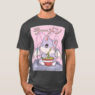 Ramen-Katze Pastell-Goth-Ramen-Nudeln Okkult Penta T-Shirt