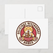 Ramen-Katze Postkarte (Vorne/Hinten)