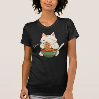 Ramen-Katze – Süßes Anime-Nudelliebhaber-Design T-Shirt