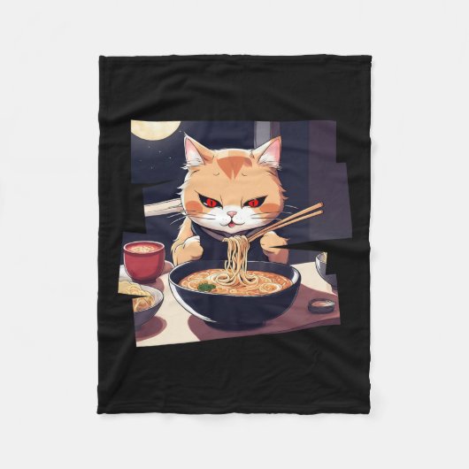 Ramen Kawaii Cat Anime 1 Fleecedecke (Vorderseite)