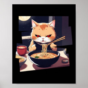 Ramen Kawaii Cat Anime 1 Poster