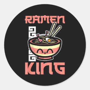 Ramen King Ramen Noodles Lover Funny Zitat für Män Runder Aufkleber