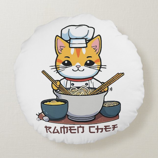 Ramen Koch Rundes Kissen (Rückseite)