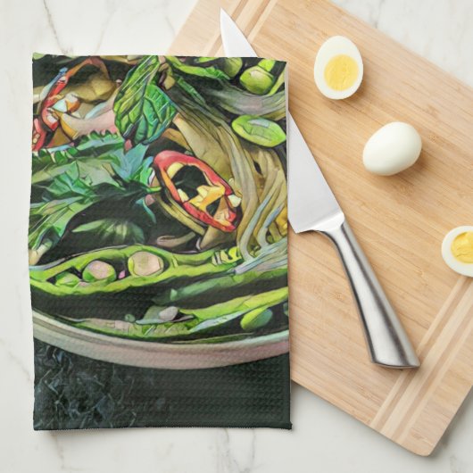 Ramen-Kunstwerk Geschirrtuch (Viertel Falte)