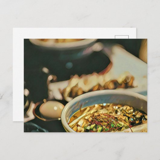 Ramen-Kunstwerk Postkarte (Vorne/Hinten)