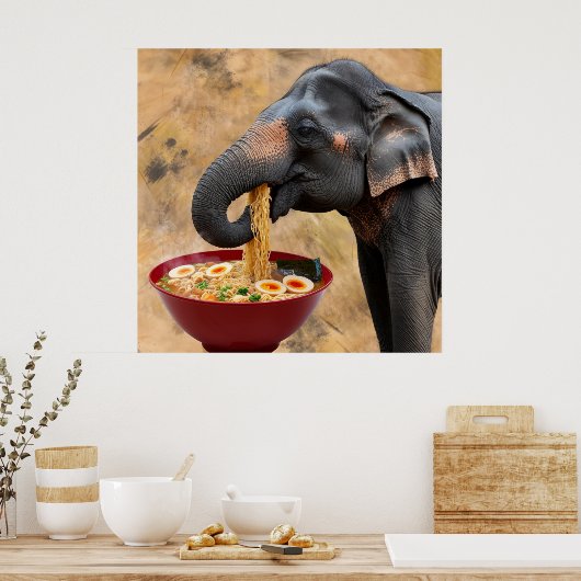 Ramen-liebender Riese Poster (Küche)