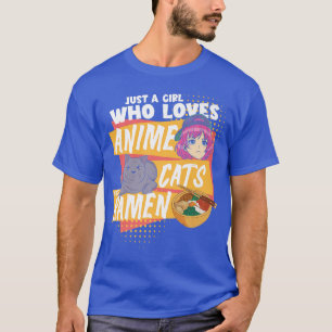 Ramen Lover nur ein Mädchen, das anime Katzen Lieb T-Shirt
