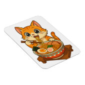 Ramen-Loving Cat - Kawaii Illustration Magnet (Rechte Seite)