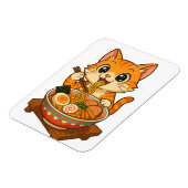 Ramen-Loving Cat - Kawaii Illustration Magnet (Linke Seite)