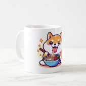 Ramen-Loving Cat Mug – Kawaii Food & Feline Art Kaffeetasse (Vorderseite Links)