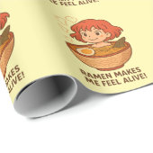 Ramen Makes Me Feel Alive Funny Noodle Lover Geschenkpapier (Rolleneckpunkt)