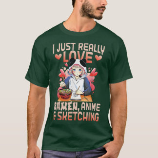 Ramen Merch Anime liebt japanische Animation Ske T-Shirt