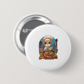 Ramen Neko � Funny Cat Koch Anime Food Button (Vorne & Hinten)