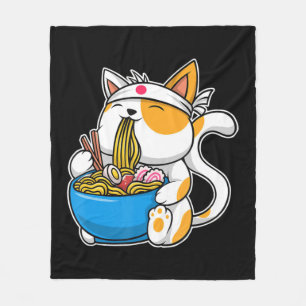 Ramen Niedlich Cat Kawaii Anime Japanisch Food Nek Fleecedecke