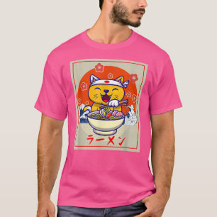 Ramen Niedlich Cat Kawaii Anime Japanisches Food N T-Shirt