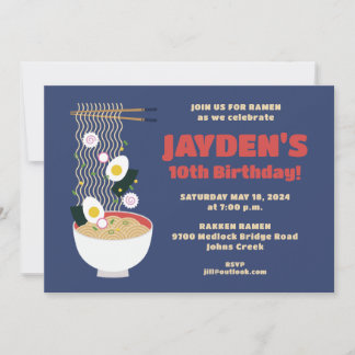 Ramen Noodle Birthday Party Einladung
