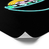 Ramen Noodle Bowl Chopstick Retro Poster (Ecke)