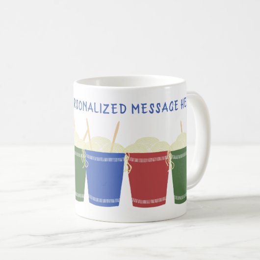 Ramen Noodle Cups Benutzerdefinierte Meldung Perso Kaffeetasse (VorderseiteRechts)