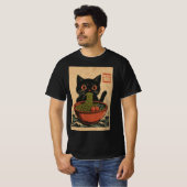 Ramen Noodle Eating: Cat Mens T - Shirt (Vorne ganz)