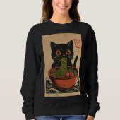 Ramen Noodle Eating: Cat Women's Sweatshirt (Vorderseite)