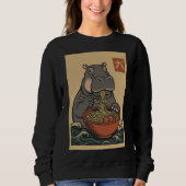 Ramen Noodle Eating: Hippo Women's Sweatshirt (Vorderseite)
