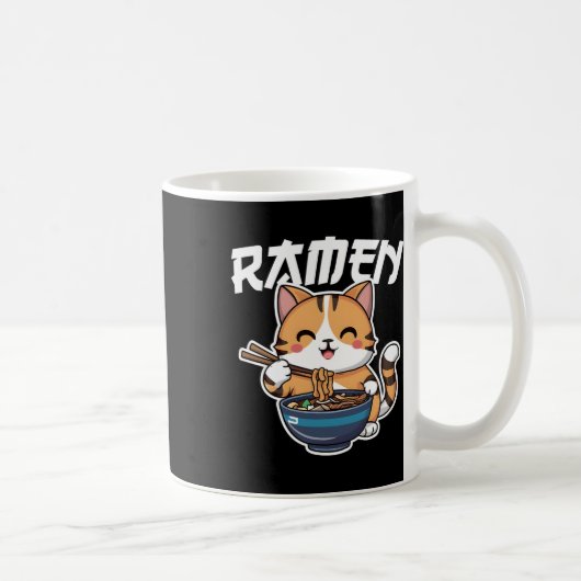 Ramen Noodle Neko Cat Japanisch Kawaii Manga Anime Kaffeetasse (Rechts)