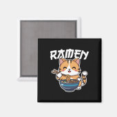 Ramen Noodle Neko Cat Japanisch Kawaii Manga Anime Magnet (Vorderseite/Rückseite)