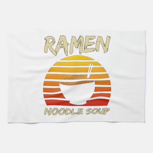 Ramen Noodle Soup Kawaii Japanisch Noodles Vintag Geschirrtuch (Horizontal)