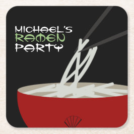 Ramen Noodles Asian Bowl Party Rechteckiger Pappuntersetzer