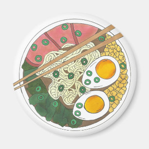 Ramen Noodles Bowl Japanese Food Restaurant Foodie Magnet