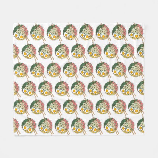 Ramen Noodles Bowl Japanischer Restaurant Feinschm Fleecedecke (Vorderseite (Horizontal))