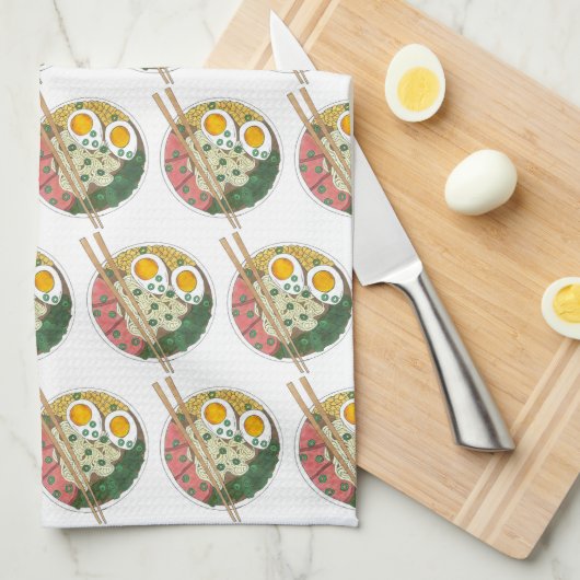 Ramen Noodles Bowl Japanischer Restaurant Feinschm Handtuch (Viertel Falte)