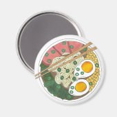 Ramen Noodles Bowl Japanischer Restaurant Feinschm Magnet (Vorderseite/Rückseite)