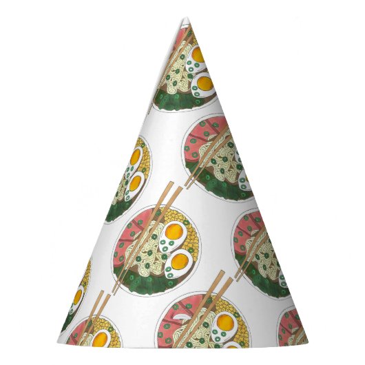 Ramen Noodles Bowl Japanischer Restaurant Feinschm Partyhütchen (Links)