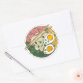 Ramen Noodles Bowl Japanischer Restaurant Feinschm Runder Aufkleber (Umschlag)