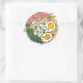 Ramen Noodles Bowl Japanischer Restaurant Feinschm Runder Aufkleber (Tasche)