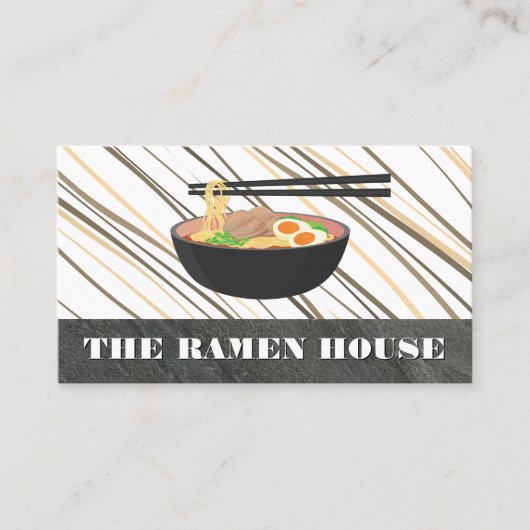 Ramen Noodles Bowl und Chopsticks Visitenkarte (Vorderseite)