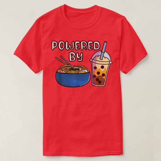 Ramen Noodles Bubble Tea Tapioca Milk Kawaii Boba T-Shirt (Design vorne)