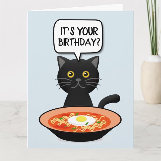RAMEN NOODLES CAT OVERSIZED BIRTHDAY CARD DANKESKARTE (Vorderseite)