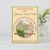 Ramen Noodles Chopsticks Japanisches Lebensmittelf Einladung (Stehend Vorderseite)