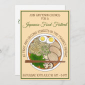 Ramen Noodles Chopsticks Japanisches Lebensmittelf Einladung (Vorne/Hinten)