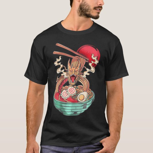 Ramen Noodles Dragon Anime Japanisch Kawaii T-Shirt (Vorderseite)