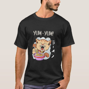 Ramen Noodles Niedlich Kawaii Katze Eating Ramen N T-Shirt