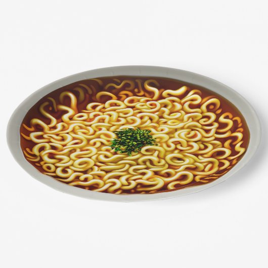Ramen Noodles Pappteller (Schrägansicht)