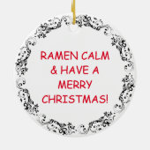 Ramen Noodles Pun Christmas Keramik Ornament (Hinten)